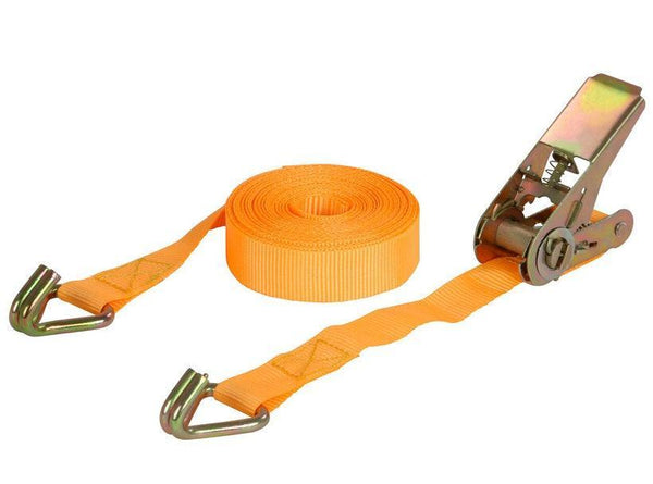 Sangle Arrimage à Cliquet et Crochet Utilitaire - 7m x 25mm - DISTRI-FIBRE - DISTRI-FIBRE