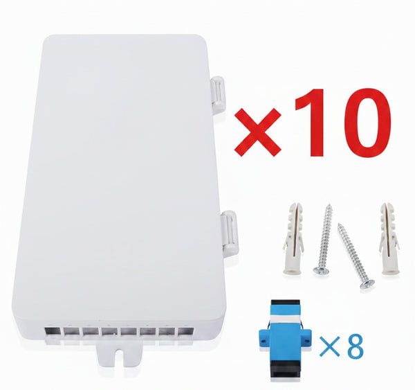 Lot de 10 Boîtiers de Transition Optique 8 Sorties Branchement Préconnectorisé - Fibre Optique