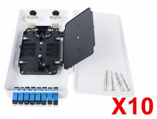 Lot de 10 Boîtiers de Transition Optique 8 Sorties Branchement Préconnectorisé - Fibre Optique
