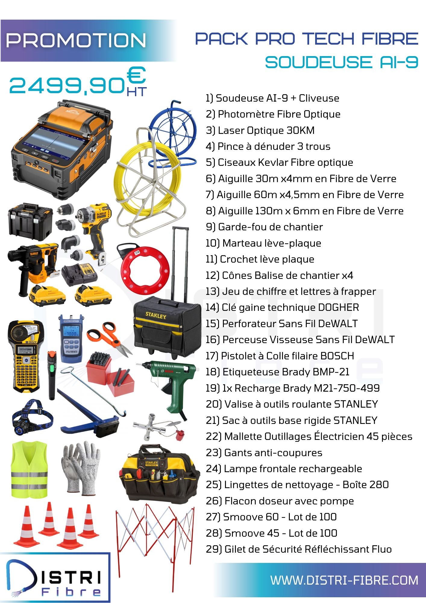 Pack Pro Tech FIBRE D3 + Soudeuse AI-9 - DISTRI-FIBRE - DISTRI-FIBRE - PACK PROMO