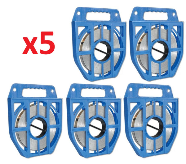 LOT DE 5 - Feuillard Cerclage inox 10mm - 0,4mm - Rouleau 50m