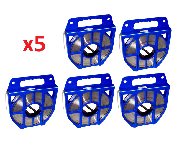 LOT DE 5 - Feuillard Cerclage inox 20mm - 0,7mm - Rouleau 50m