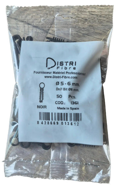 Pontet Cheville Fixation Cable Coax Fiala NOIR - Lot de 100