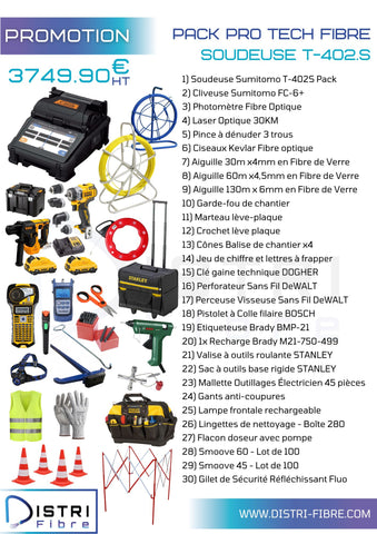 Pack Pro Tech FIBRE D3 + Soudeuse T-402 S
