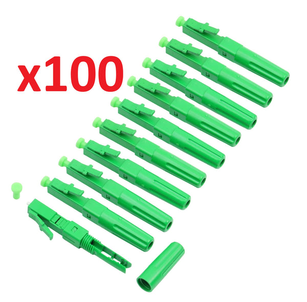 Connecteur Rapide Fibre Optique LC/APC - Lot de 100