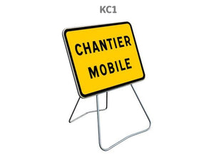Panneau KC1 "Chantier mobile" sur Trépied C1
