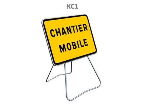 Panneau KC1 "Chantier mobile" sur Trépied C1