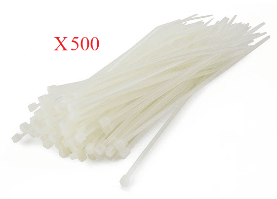Colliers de Serrage Cable Rislan 140mm BLANC - Lot de 500 - DISTRI-FIBRE - DISTRI-FIBRE